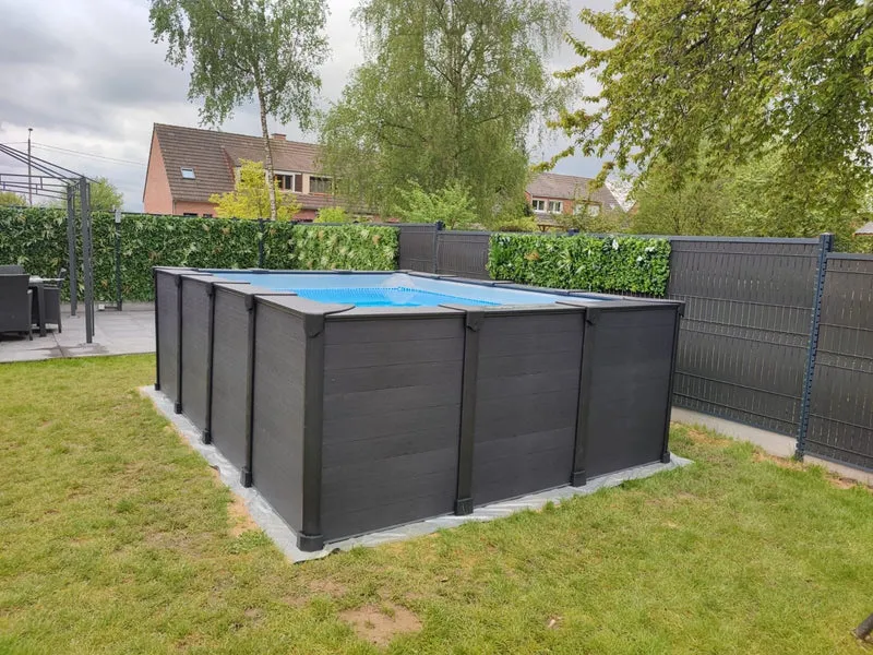 Intex Graphite Grey Panel zwembad - 400 x 300 x 124 cm - met zandfilterpomp en accessoires