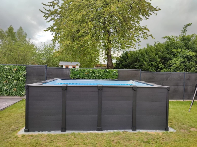 Intex Graphite Grey Panel zwembad - 400 x 300 x 124 cm - met zandfilterpomp en accessoires