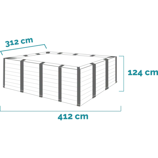 Intex Graphite Grey Panel zwembad - 400 x 300 x 124 cm - met zandfilterpomp en accessoires