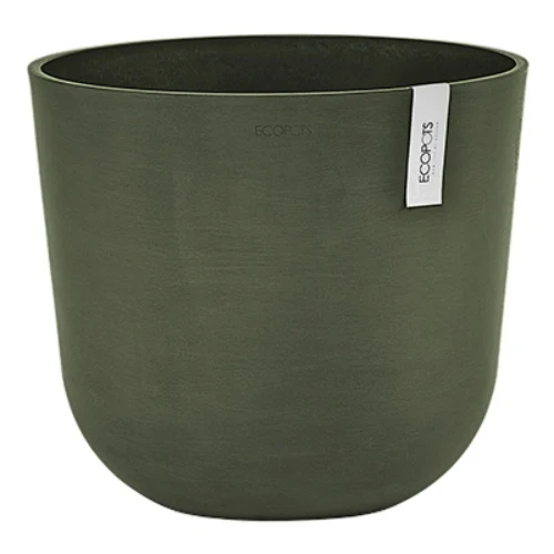 Vaso Rotondo Oslo D25 H21.8 cm Verde Kaki ECOPOTS