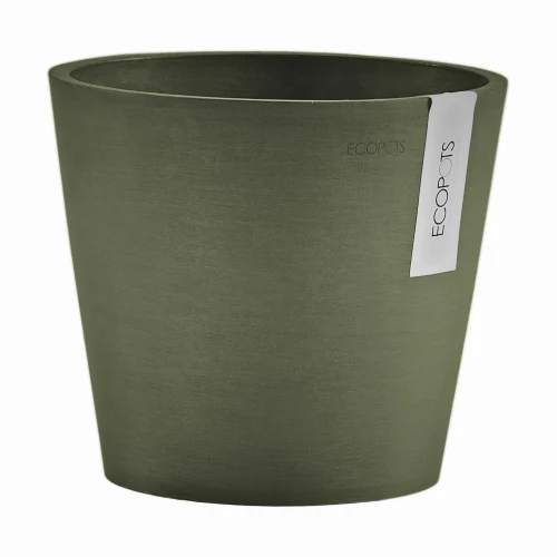 Vaso Rotondo Amsterdam D30 H26.5 cm Verde Kaki ECOPOTS