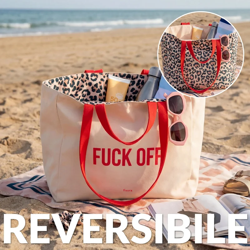 Borsa Mare Fuck Off 48x38 cm Nero FISURA