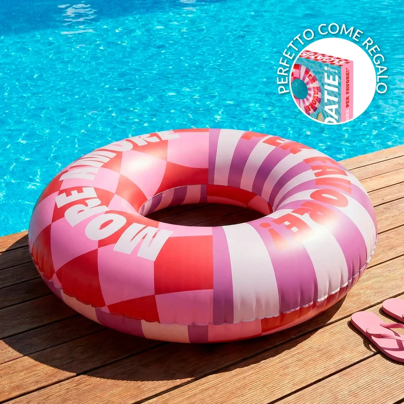 Salvagente Gonfiabile a Cuore More Amore Per Favore 110x100 cm Rosso Fisura