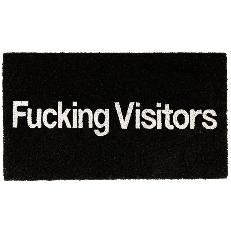 Zerbino in Fibra di Cocco "Fucking Visitors" 70x40cm Nero Fisura
