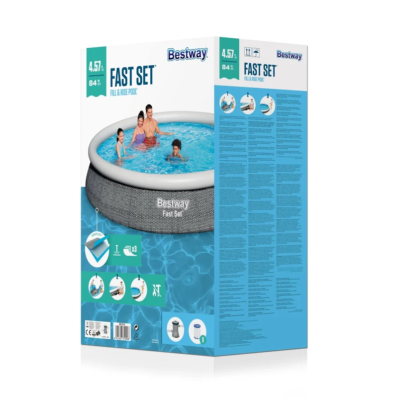 Bestway opzetzwembad Fast Set rond Ø457x84cm