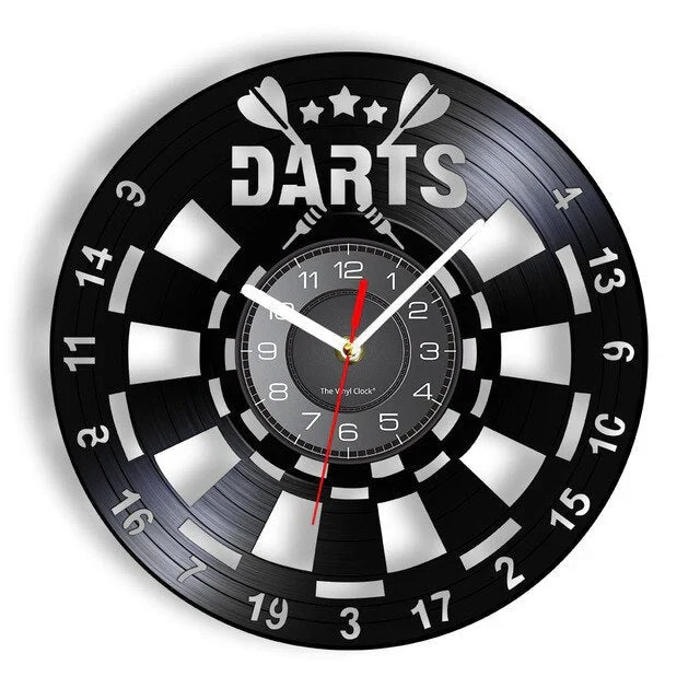 DartSpin – Vintage dartskive vægur med lydløs bevægelse til spillerum