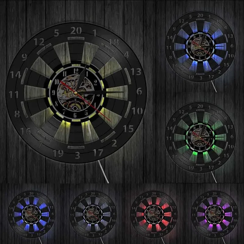 TimeArt – Vintage Dart vægur med lydløs bevægelse og udskifteligt lys
