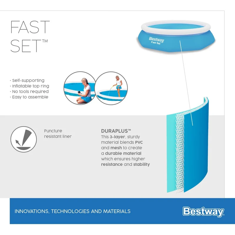 Bestway Fast Set zwembad Ø244cm x 61cm + filterpomp