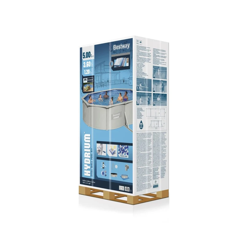 Bestway Hydrium Jersey metalen zwembad 500 cm x 360 cm x 120 cm