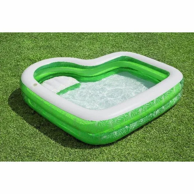 Familiebad Bestway Rechthoek Tropical Paradise Met Zitje Groen 231cm x 231cm x 51cm