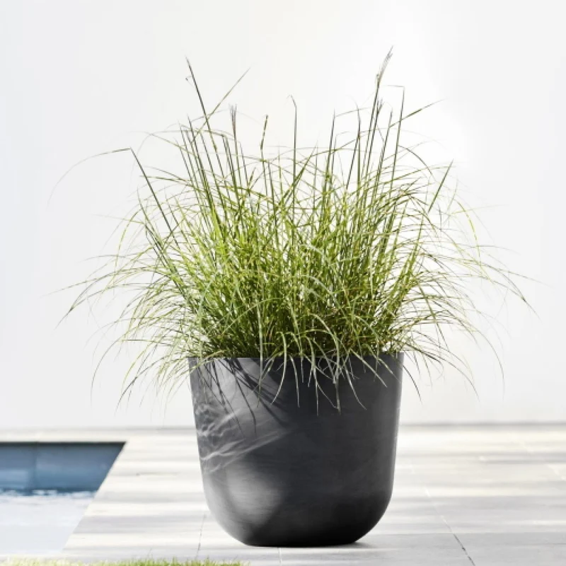 Vaso Oslo D45 H39,2 Cm Grigio Scuro Ecopots