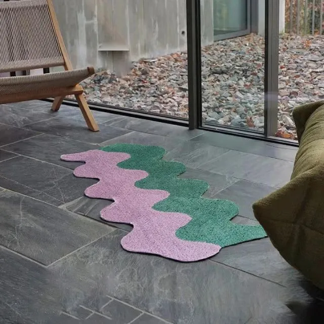 GeoVibe - Geometrisk mønster farveblok tæppe til elegante rum