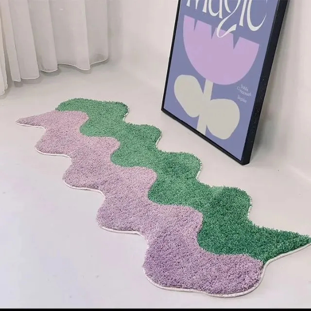 GeoVibe - Geometrisk mønster farveblok tæppe til elegante rum