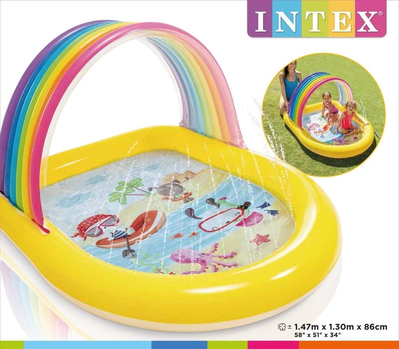 Intex regenboog zwembad met watersproeiers