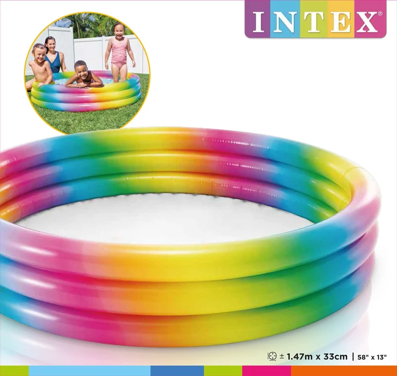 Intex opblaasbaar zwembad regenboog 147cm x 33cm