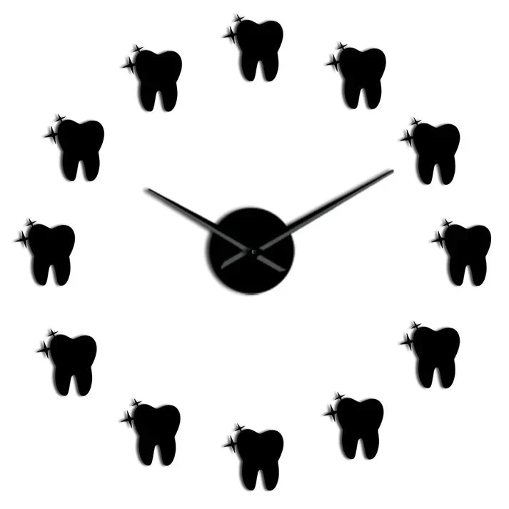 ToothTime - Tanddesign dekorativt ur med stilfuld glans og unikt look