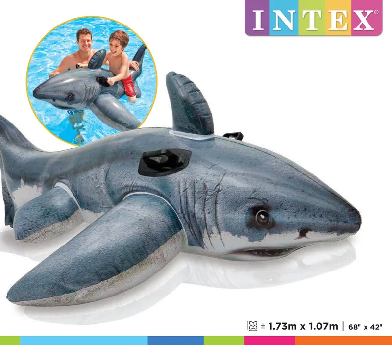 Intex Opblaasbare Witte Haai Grijs/wit