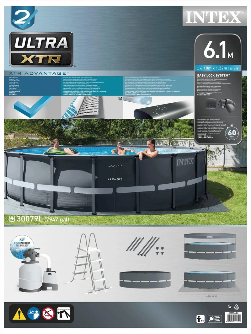Intex Ultra XTR Frame zwembad - 610 x 122 cm - met zandfilterpomp en accessoires