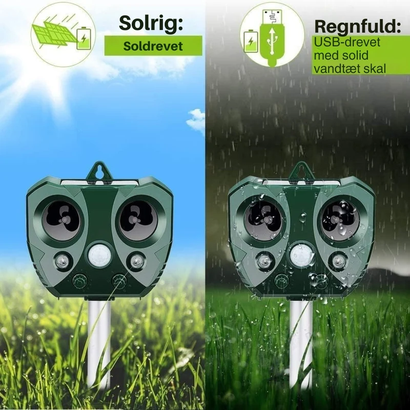 EcoGuard – Soldrevet ultralydsafskrækker til sikker og kemikaliefri havebeskyttelse