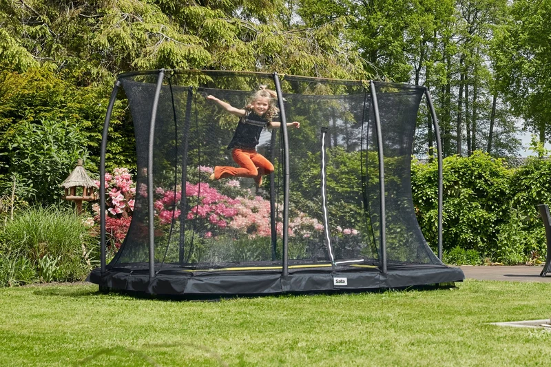 Salta Comfort Edition Ground Trampoline met Veiligheidsnet - 153 x 214 cm - Zwart