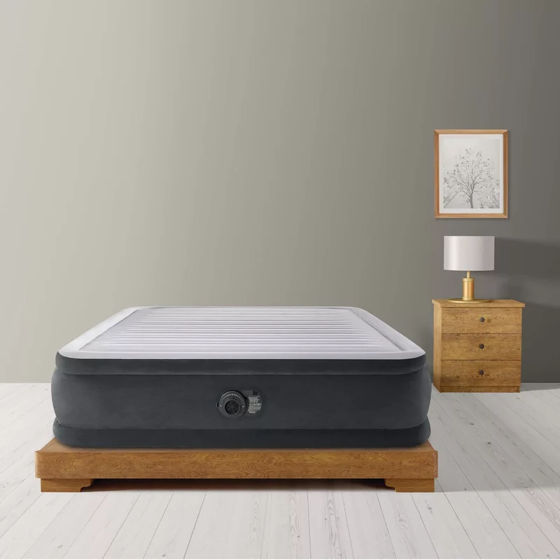 Materasso ad aria Dura-Beam Comfort-Plush Elevated 152cm x 203cm x 46cm Grigio chiaro Intex