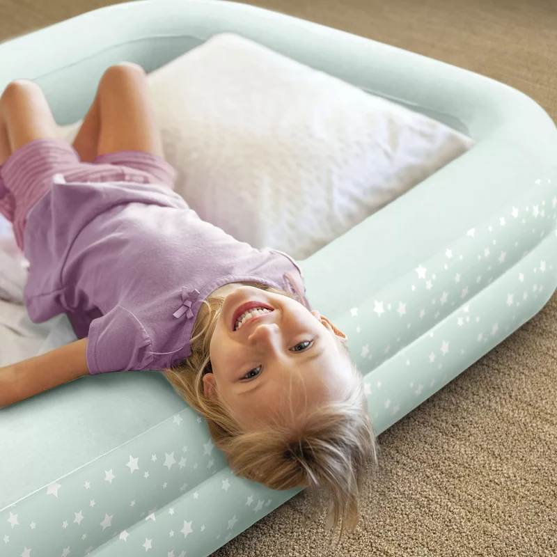 Materasso Gonfiabile da Viaggio Airbed Travel Cozy Kidz 107cm x 168cm x 25cm Verde con stelle Intex