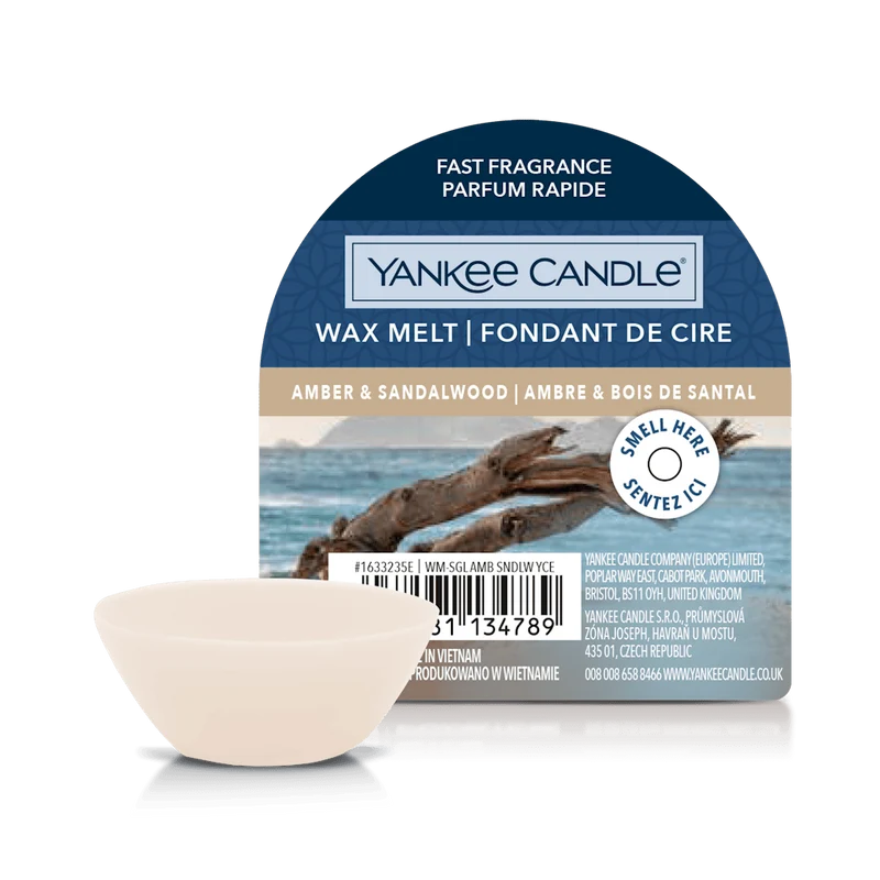 Cera da Fondere Amber & Sandalwood 5.6cm x 1.5cm 22g Marrone Yankee Candle