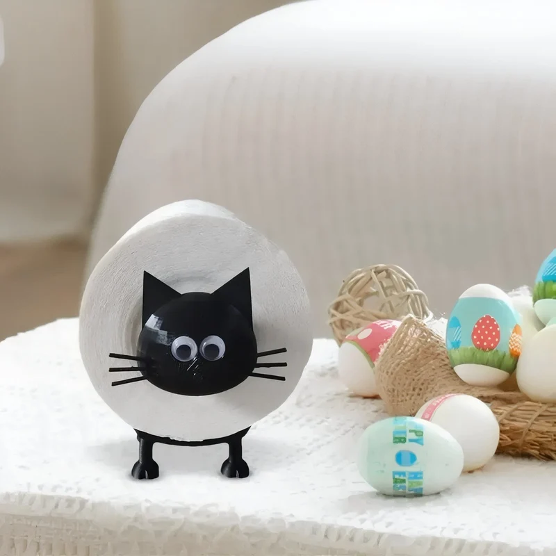 CatJoy – Animeret Kat Toiletpapir Dispenser til Sjovt og Funktionelt Badeværelsesdesign
