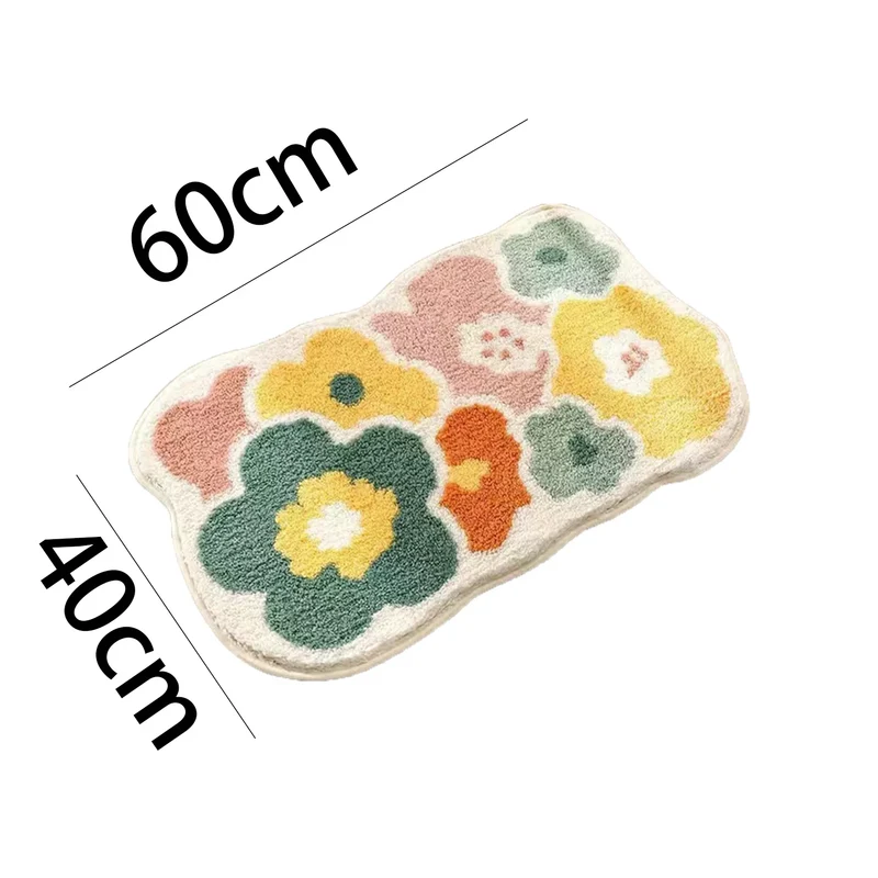 FloraMat – Farverig Blomster Mønster Non-Slip Badeværelsesmåtte for Komfort og Stil