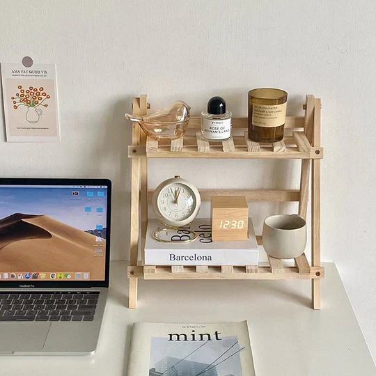 ShelfEase - Minimalistisk hyldestativ i to niveauer med åben ramme til stilfuld organisation