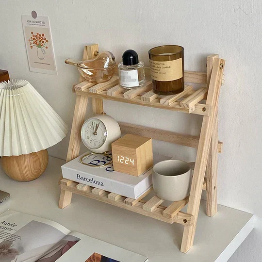 ShelfEase - Minimalistisk hyldestativ i to niveauer med åben ramme til stilfuld organisation
