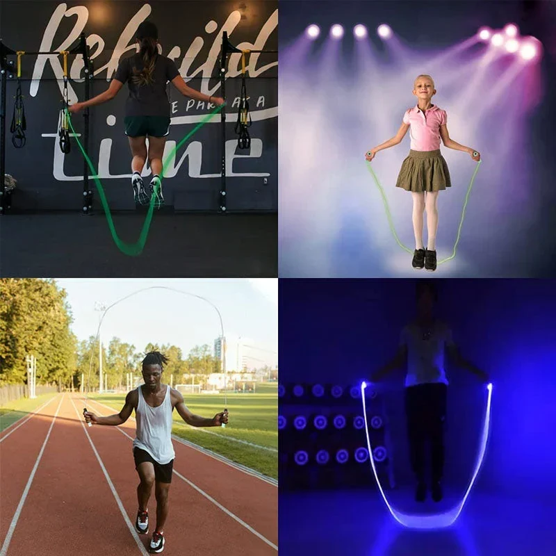 GlowFit – LED hoppereb med ergonomiske håndtag til forbedret nattræning