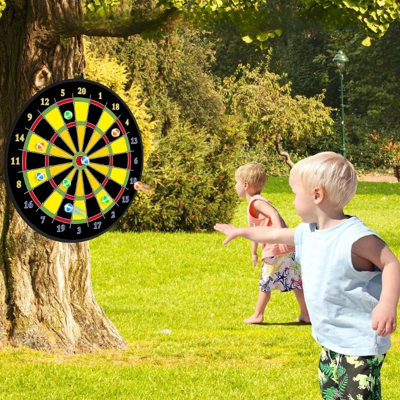 SkillDarts - Stor dobbeltsidet dartskive til børn med klæbrige bolde og målspil