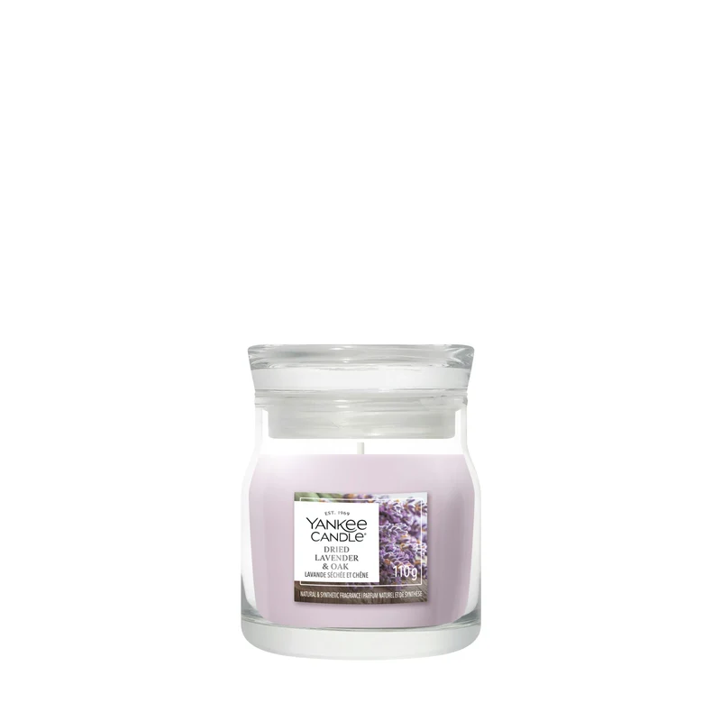 Candela piccola Signature Dried Lavender & Oak 110g Viola Yankee Candle