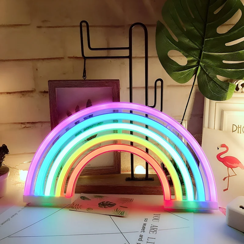 GlowBow - Sødt LED-regnbue-neonskilt til væg- og bordudstilling