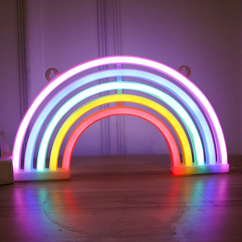 GlowBow - Sødt LED-regnbue-neonskilt til væg- og bordudstilling