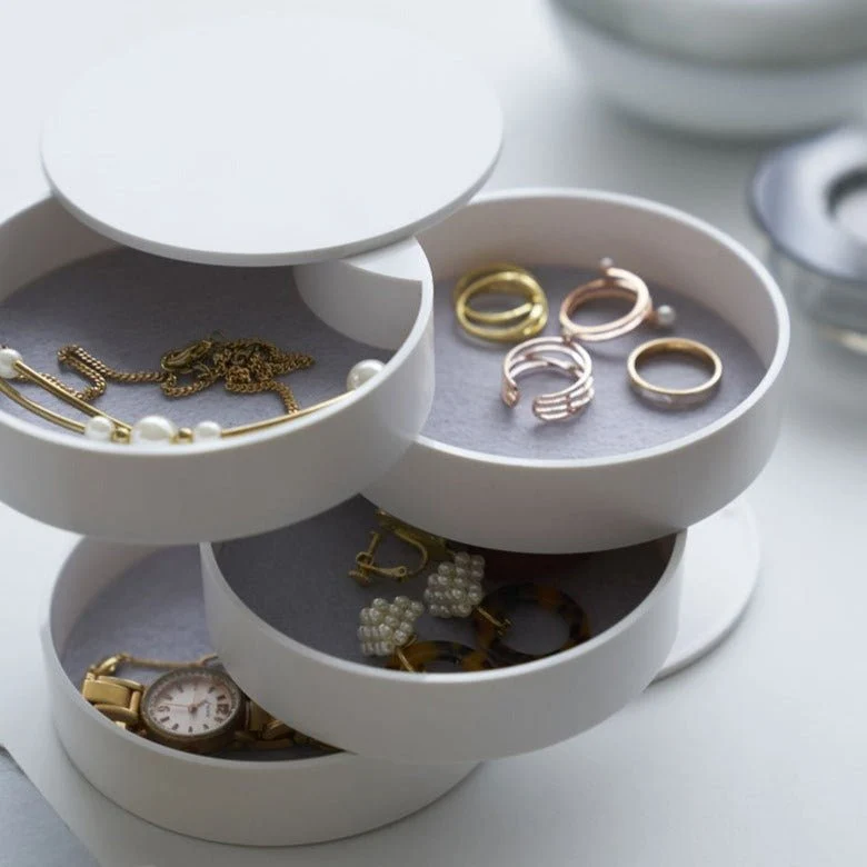 TwistStack – Drejbar Smykkeorganizer med Flersidet Opbevaringsdesign