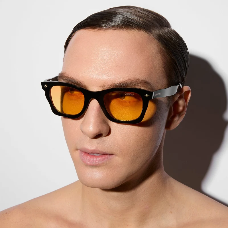 Occhiali da Sole DAKOTA Nero Lenti Giallo Gradiente SELETTI x OKKIA