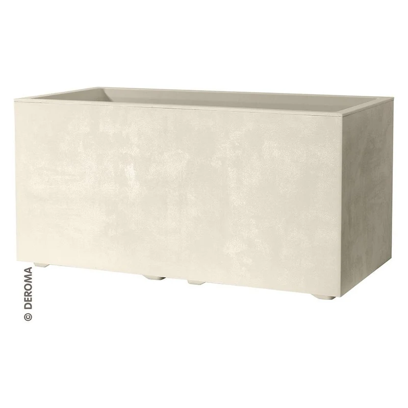 Fioriera cassetta con riserva acqua plastica riciclata 59x25x25cm Perla Deroma