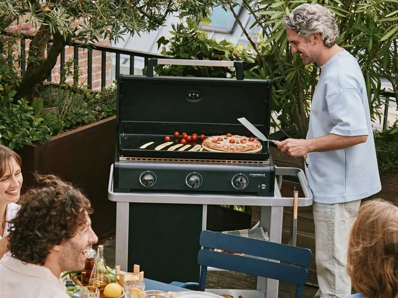 Plancha a Gas Portatile Sigma 3 Cook 3 Fuochi Nero e Grigio Campingaz