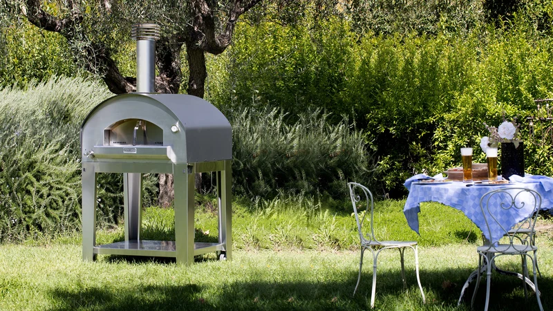 FORNO MANGIAFUOCO A GAS ANTRACITE + CARRELLO FONTANA FORNI