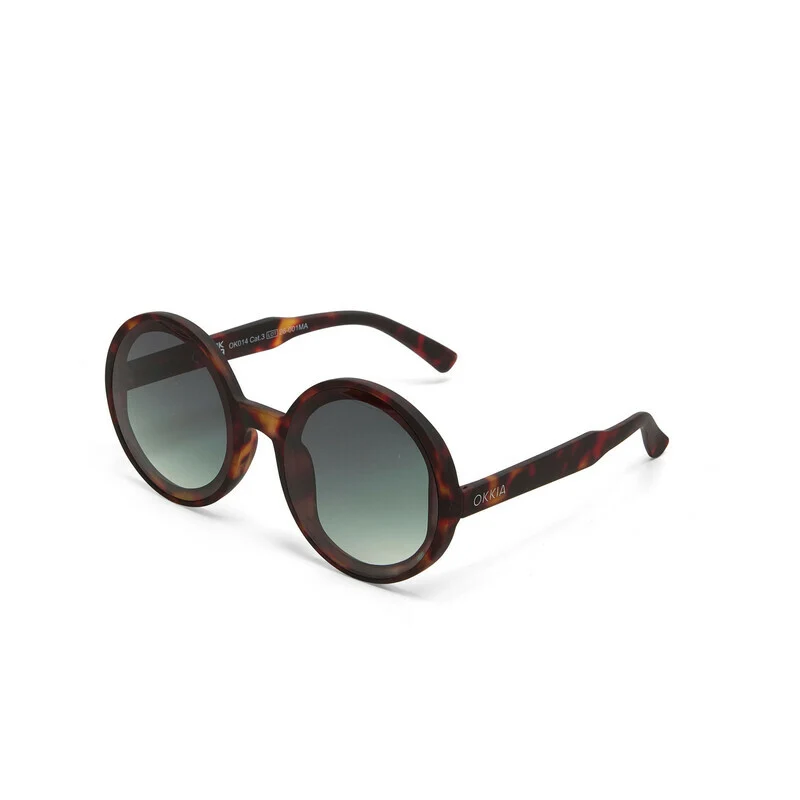 Occhiali da Sole Tondi Monica Round Classic Havana Lenti Verdi OKKIA