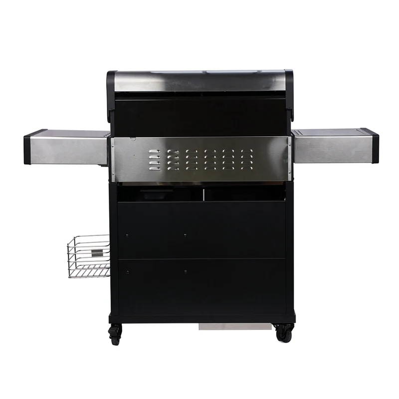Barbecue a Gas con Fornello Laterale 80kg Acciaio Inossidabile Santos
