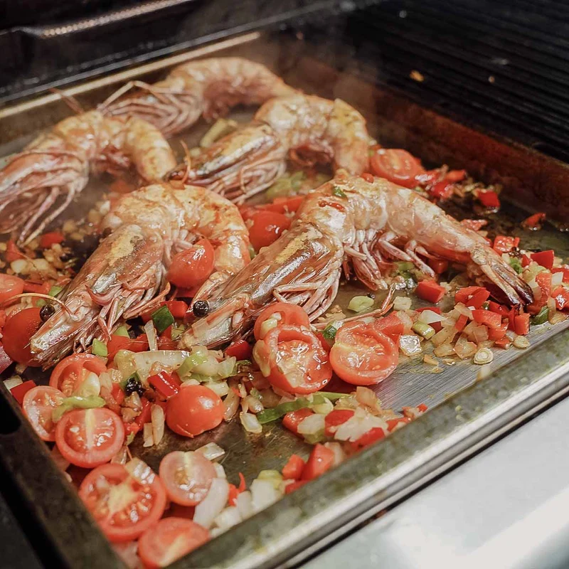 Plancha Einsatzpfanne per Barbecue 37,7 x 42,8 x 4 cm Acciaio Inox SANTOS