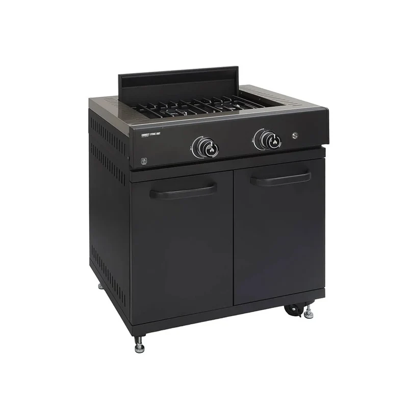 Modulo Piano Cottura Outdoor 2 Bruciatori 88.5x80x63.6 cm Nero GRLLR
