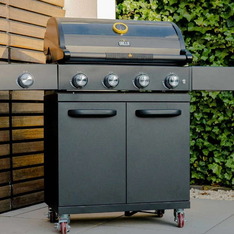 Barbecue a Gas Prime G4S 4 Fuochi 138x54x117.5 cm Nero GRLLR