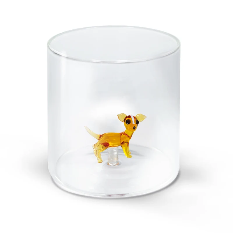 Bicchiere Vetro Borosilicato 250 ml Decoro Chihuahua WD LIFESTYLE
