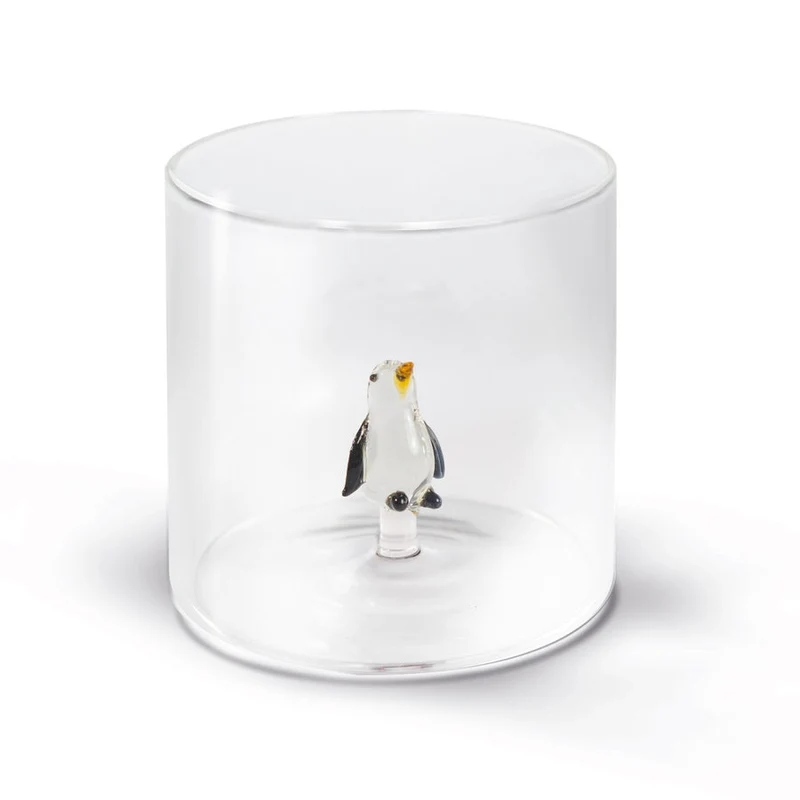 Bicchiere in Vetro Borosilicato 250 ml Decoro Pinguino WD Lifestyle