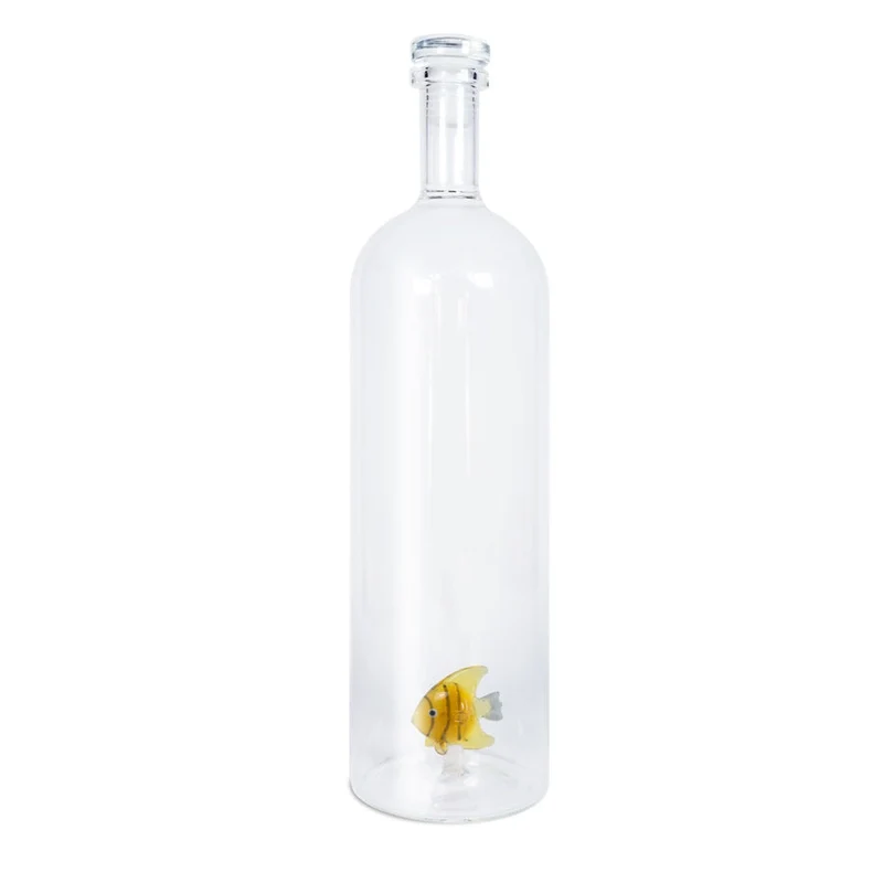 Bottiglia Vetro con Tappo 1,2 Lt H 30 cm Pesce Tropicale Oro WD LIFESTYLE