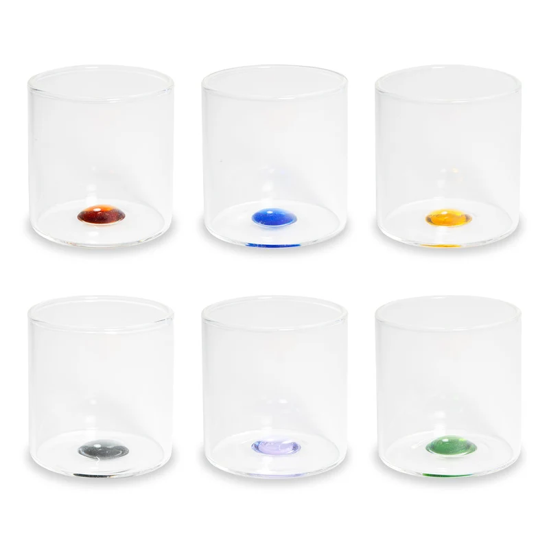 Set 6 Bicchierini Vetro Borosilicato 10 cm Multicolor WD LIFESTYLE